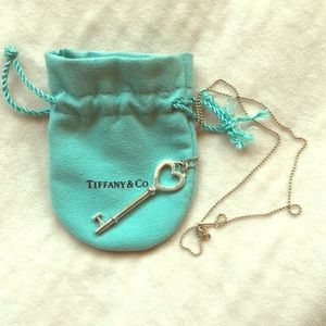 Tiffany and Co 2” heart key pendant
